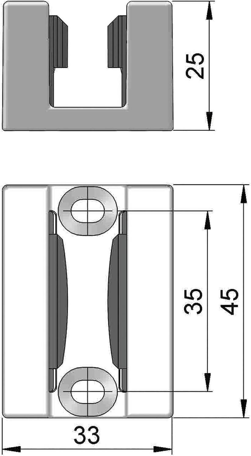 Bodenführung Glas, 8 - 12,76 mm, Edelstahl-Effekt Aluminium Edelstahl-effekt, Aluminium Edelstahl-ef