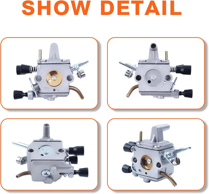Mtanlo Zündspule Vergaser Kit für Stihl FS120 FS200 FS250 FS300 FS350 Trimmer mit Luftfilter Zündker