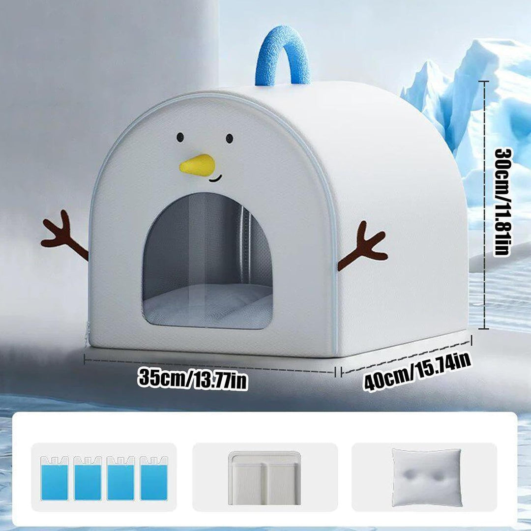 Kühlhaus für Katzen im Sommer, wasserdicht, tragbar, mit 4 Eisbeuteln, Höhle für Katzen, heisse Somm