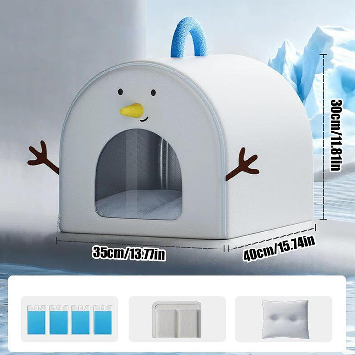 Kühlhaus für Katzen im Sommer, wasserdicht, tragbar, mit 4 Eisbeuteln, Höhle für Katzen, heisse Somm