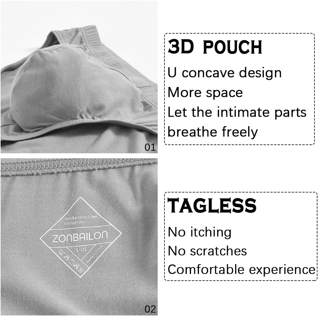 BIATWOWR Herren Dreiecks-Unterwäsche mit verstärktem Beutel für den Intimbereich, sexy, ohne Etikett