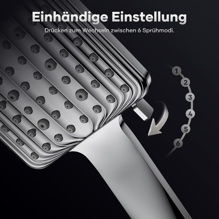 VOXON Duschkopf, Duschbrause Regendusche, Handbrause Gross, Duschkopf Wassersparend Hochdruck, Einha