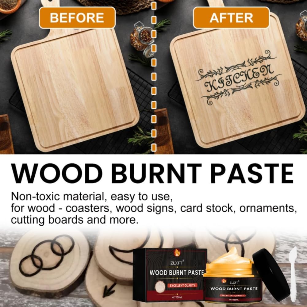 Holzbrennpaste Brennpaste Gel,2pcs Multifunktionales DIY Brandmalerei für Holz,Holzbrennpaste,Wood B