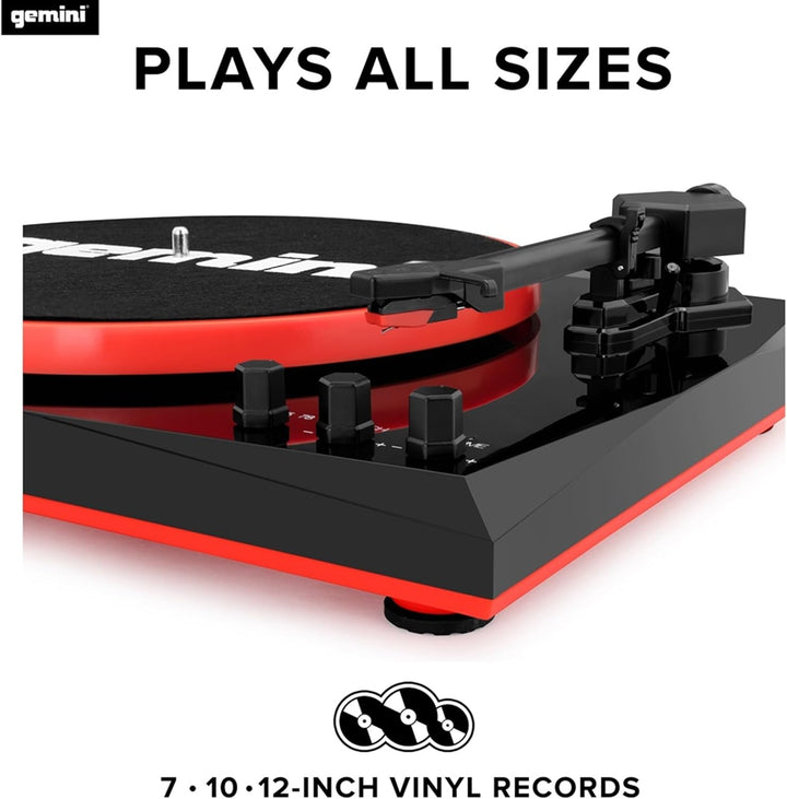 Gemini TT-900 - RED | Plattenspieler mit Soundsystem - Bluetooth - Komplettsystem