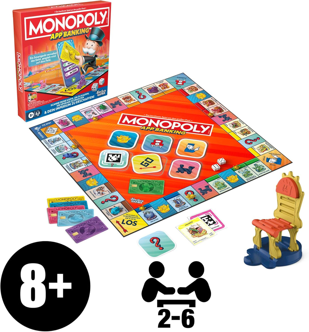 Monopoly App Banking Brettspiel - Deutsche Fassung, Moderne Version des Klassikers, elektronisches S