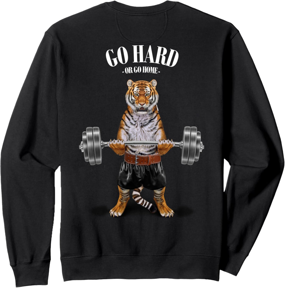 Tiger, der Gewichte im Fitnessstudio hebt Sweatshirt