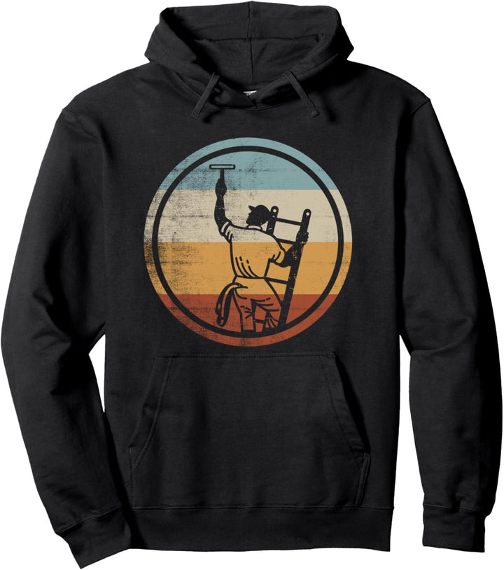 Retro Vintage Fensterreinigung Design Fensterputzer Pullover Hoodie