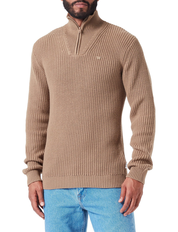 Wrangler Herren Half Zip Knit Pullover Sweater M Lead Grey, M Lead Grey