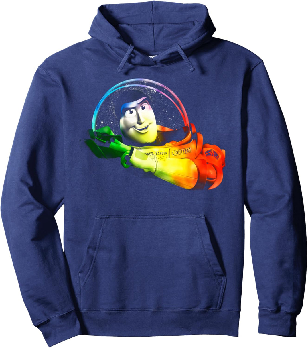 Disney Pixar Toy Story Buzz Lightyear Rainbow Portrait Pullover Hoodie
