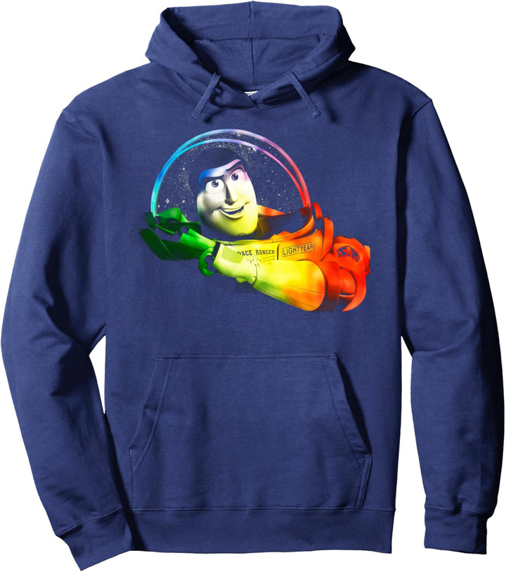Disney Pixar Toy Story Buzz Lightyear Rainbow Portrait Pullover Hoodie