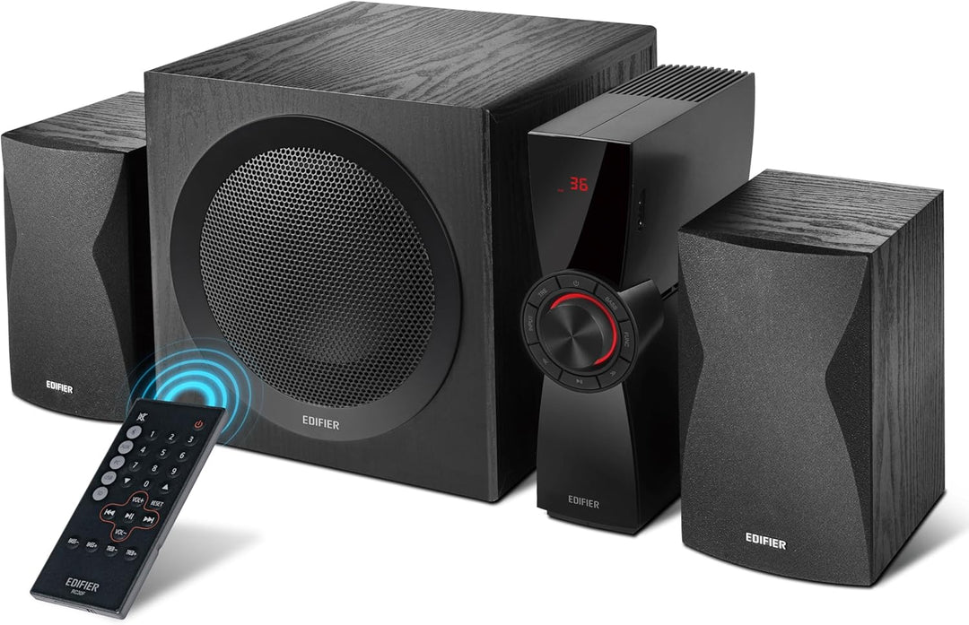 Edifier CX7 Aktives 2.1 Home-Entertainment-System mit Bluetooth V5.0, 21cm (8 Zoll) Subwoofer und In