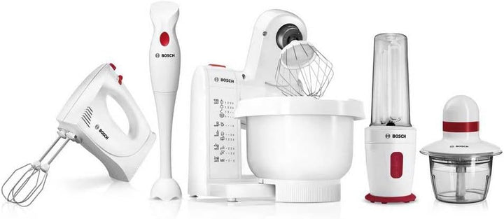 Bosch MMRP1000 electric food chopper 0.8 L 400 W Red Transparent White Weiss 400 W Klingen aus rostf