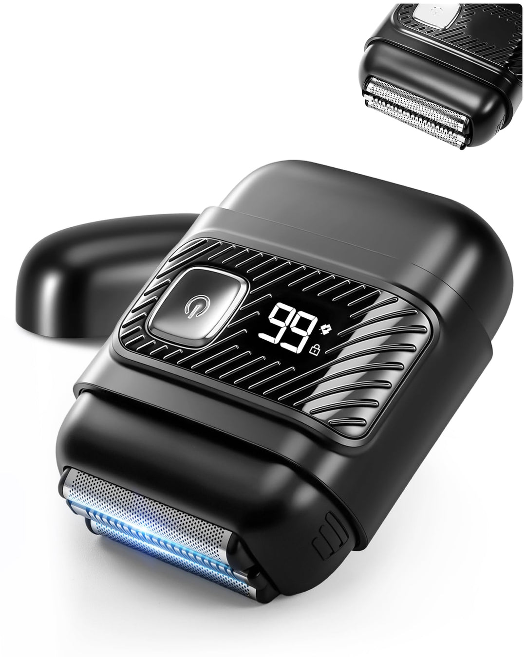 Elektrischer Rasierer Herren, Mini Elektrorasierer mit USB-C Schnellladung, 100min Laufzeit, Wasserd