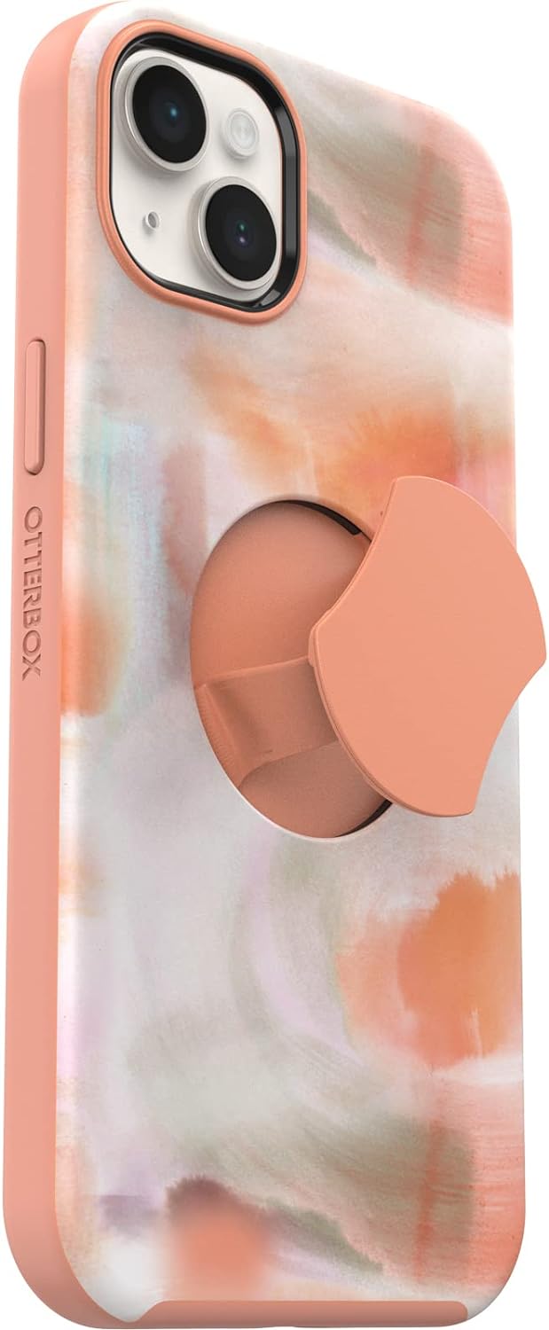 OtterBox Schutzhülle für iPhone 14 Plus (nur) OtterGrip Symmetry Serie – Pfirsiche (orange), integri