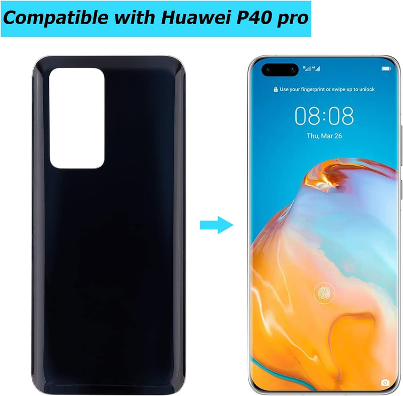 Vvsialeek Akku Deckel Backcover Kompatibel Für Huawei P40 PRO ELS-NX9, ELS-N04 Schwarz Akkudeckel