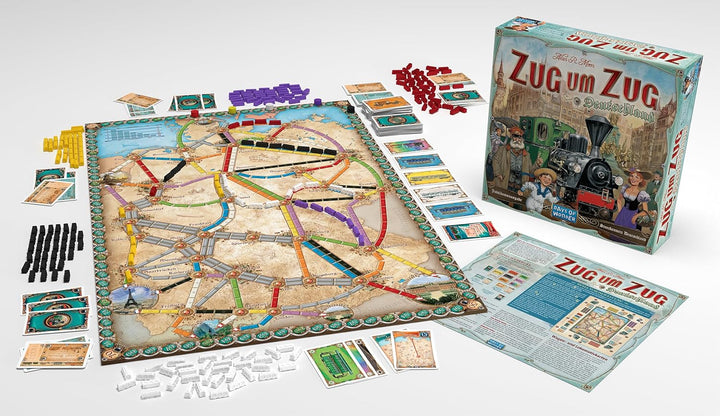 Asmodee Days of Wonder, Zug um Zug Deutschland (Auflage 2023), Grundspiel + Erweiterung, Familienspi