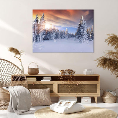 Bilder auf Leinwand 100x70cm Leinwandbild Abenteuer alpen winter schnee Gross Wanddeko Bild Schlafzi