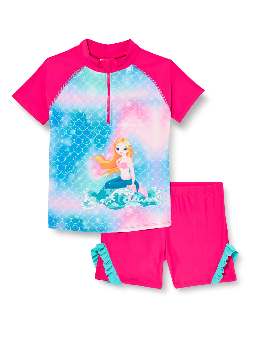 Playshoes Unisex Kinder Uv-Schutz Bade-Set zweiteilig Schwimmshirt Badeshorts Badebekleidung 98-104
