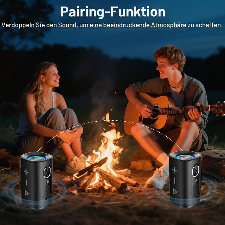 Bluetooth Lautsprecher mit Licht, Musikbox Bluetooth 5.4, 30W Max Dual Lautsprecher,30 Std Akku,Bass