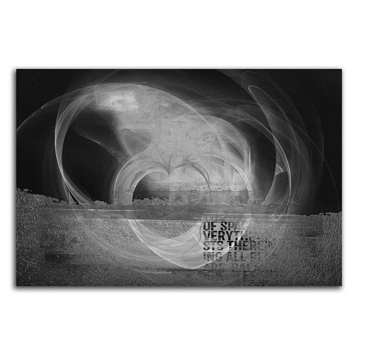 Sinus Art Abstrakt134-120x80cm SCHWARZ-Weiss Bilder - Wandbild Kunstdruck in XXL Format - Fertig Auf