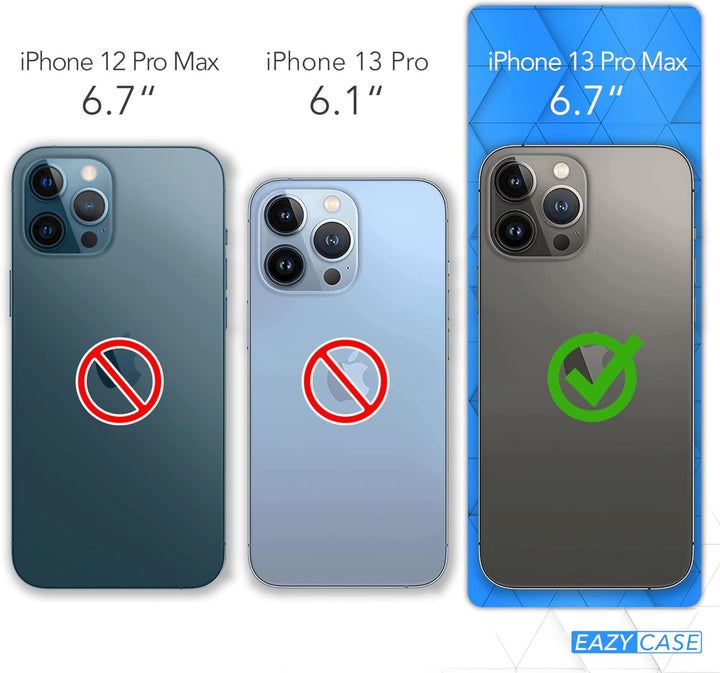 EAZY CASE Handykette kompatibel mit iPhone 13 Pro Max Handyhülle mit Metall Umhängeband und Ersatz K