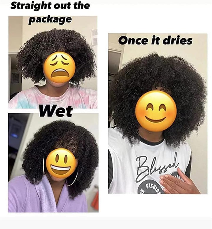 Echthaar Perücke Human Hair None Lace Front Wig Afro Kinky Curly Natural Hair Echthaarperücken Für S