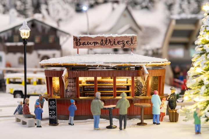 FALLER 134006 H0 2 Weihnachtsmarktbuden mit beleuchtetem Weihnachtsbaum Spurweite H0