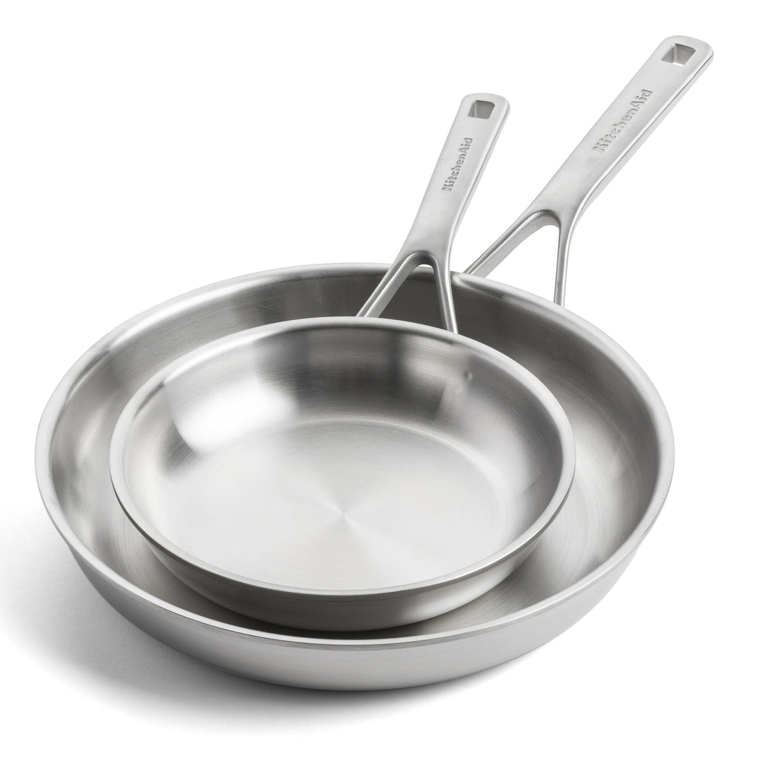 KitchenAid MultiPly Stainless Steel PFAS-freies Keramik-Antihaft-Pfannenset aus Edelstahl, 2-teilig,