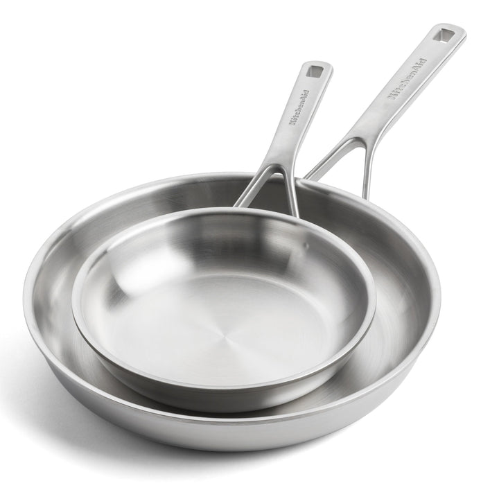 KitchenAid MultiPly Stainless Steel PFAS-freies Keramik-Antihaft-Pfannenset aus Edelstahl, 2-teilig,