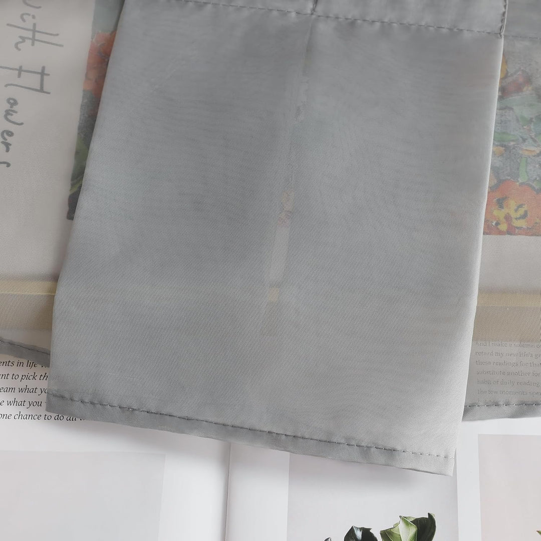 HongYa Tunnelzug Scheibengardine transparenter Voile Kurzgardine für Kleinfenster H/B 145/120 cm Wei