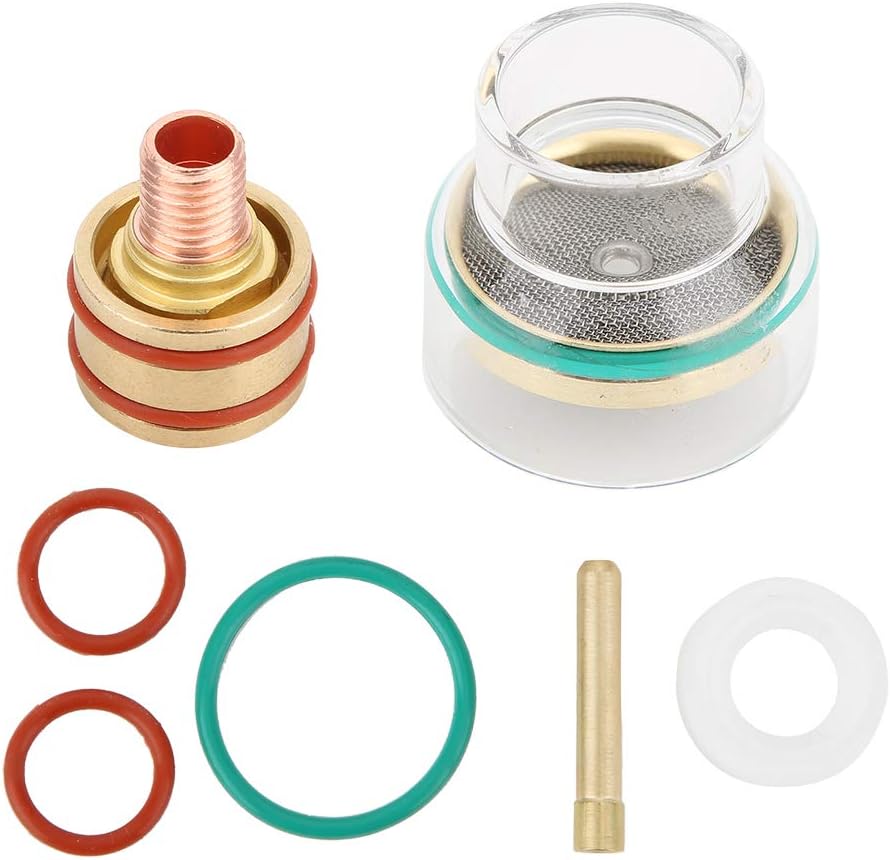 WIG-Gaslinsen-Spannzangen-Verbrauchsmaterial-Kit WIG-Schweissbrenner mit weissem Kunststoffring Opti