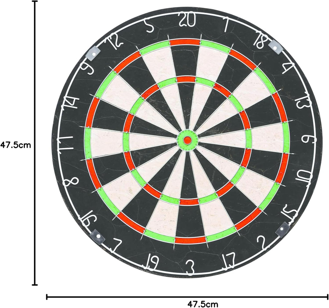 XQMAX Starter Set Bristle Dardboard, inkl. 6x 18g Steel Darts, Scoreboard, Wischer und Stift