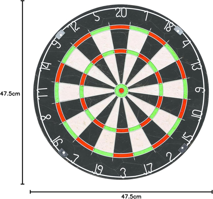 XQMAX Starter Set Bristle Dardboard, inkl. 6x 18g Steel Darts, Scoreboard, Wischer und Stift