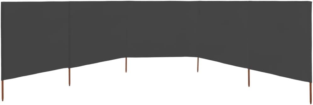 Windschutz, Strand-Windschutz für Camping, 5 Paneele, anthrazitgrauer Stoff, 600 x 80 cm, Sichtschut
