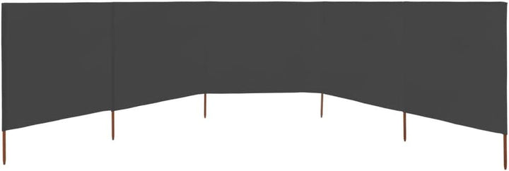 Windschutz, Strand-Windschutz für Camping, 5 Paneele, anthrazitgrauer Stoff, 600 x 80 cm, Sichtschut