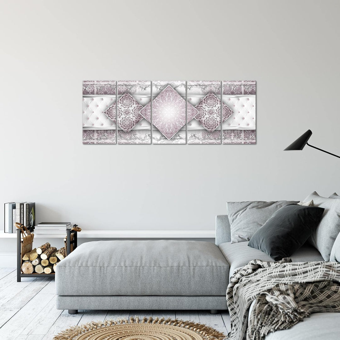 Runa Art Bild Abstrakt Mandala Wandbilder auf Vlies Leinwand 5 Teilig Wanddekoration Wohnzimmer Schl
