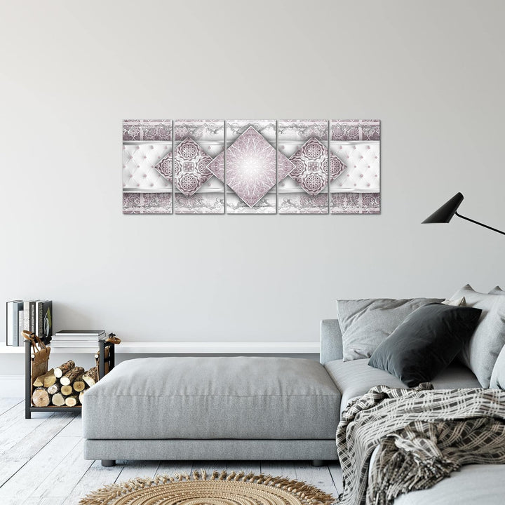 Runa Art Bild Abstrakt Mandala Wandbilder auf Vlies Leinwand 5 Teilig Wanddekoration Wohnzimmer Schl