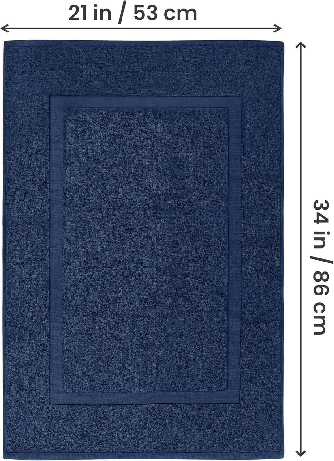 Utopia Towels Badematten mit Baumwollbändern, Marineblau, [kein Badezimmerteppich], 100% ringgesponn