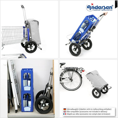 Andersen Shopper Royal Alu klappbar mit Luftreifen Ø 29 cm und 49 Liter Tasche Ortlieb Petrol