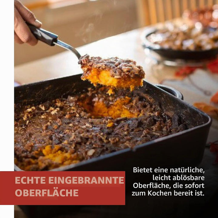 Camp Chef Quadratischer Dutch Oven, echtes gewürztes Finish, Gusseisen, 33 cm Dutch Oven