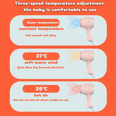 Lotvic Kinderfön, 550W Miniföhn für Mädchen, Föhn für Kinder, Kinder Föhn mit 3 Temperatur, Reiseföh