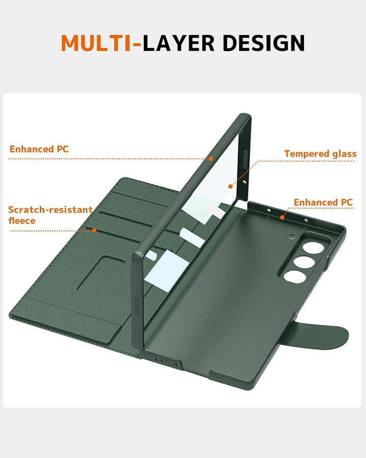 NINKI für Samsung Galaxy Z Fold 7 Case Schutzhülle mit abnehmbarem S Stift Halter, eingebauter Displ