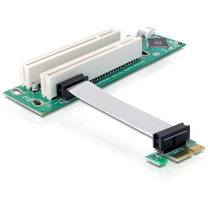 Delock 41341 Riser PCI-Express Karte (1x Slot auf 2X Slot), Grün, Weiss