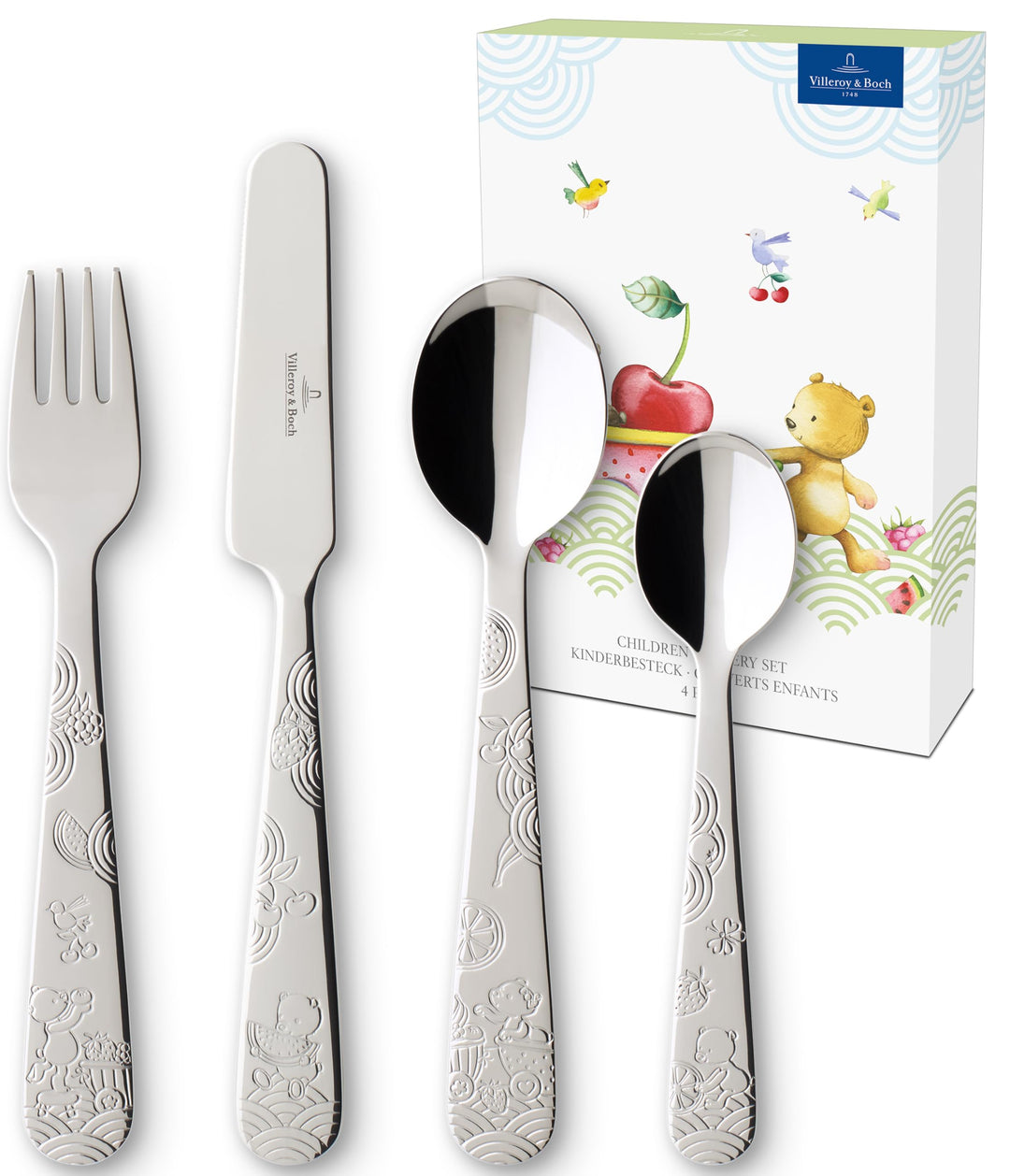 Villeroy & Boch Hungry as a Bear Kinderbesteck Set, Besteck-Set | 4-tlg., Edelstahl Kinderbesteck 4t