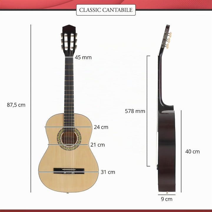 Classic Cantabile AS-851-L Klassikgitarre 1/2 für Linkshänder (Konzertgitarre für Kinder/Anfänger, A