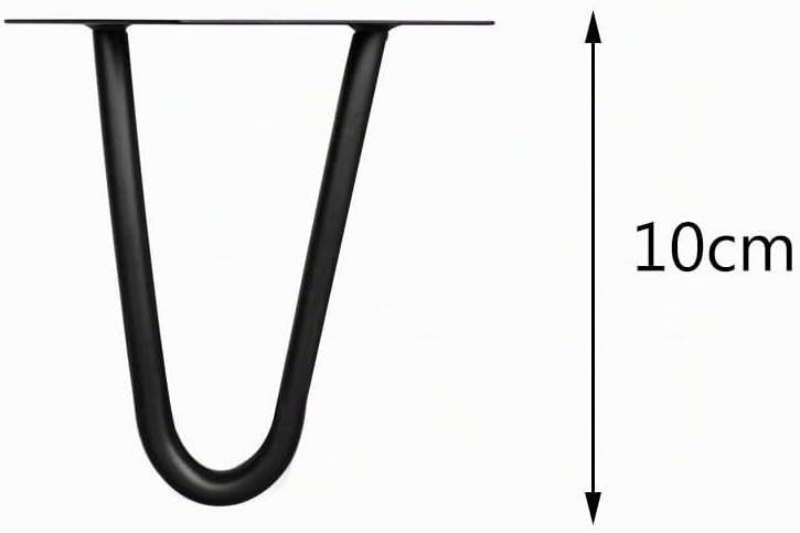 Melko 4 Stück Hairpin Legs Haarnadel Tischbeine aus 12 mm Stahl Tischfuss inkl. Bodenschoner, Höhe 1