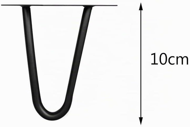Melko 4 Stück Hairpin Legs Haarnadel Tischbeine aus 12 mm Stahl Tischfuss inkl. Bodenschoner, Höhe 1