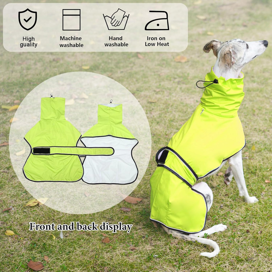 Geyecete Windhund Leicht Hundejacke Regenjacke, Hunderegenmantel Wasserdicht Verstellbar Windhundeja