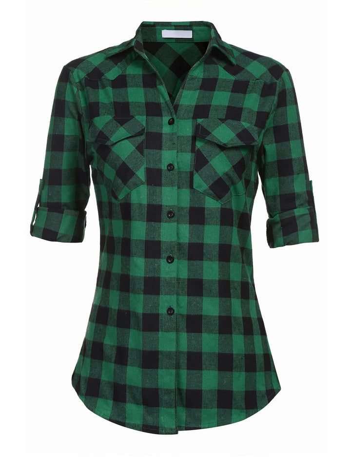 Trachtenbluse Damen Kariert Hemden Langarm Trachtenhemd Oktoberfest Bluse Karohemd HolzfäLlerhemd Ob