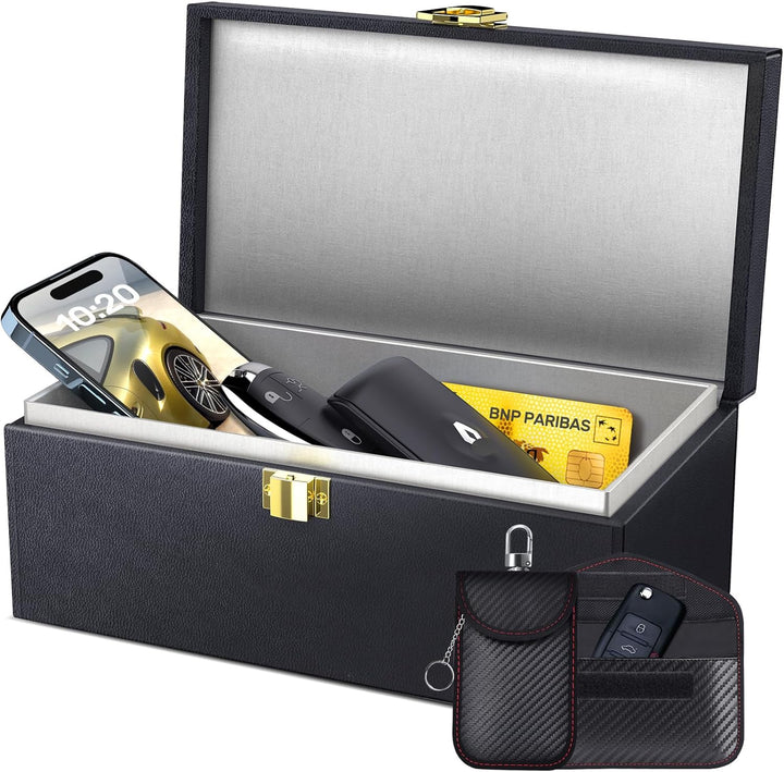 Samfolk Keyless Go Schutz Autoschlüssel Box & 2 Faraday Bag, Faraday Box Strahlenschutz Keyless Go S